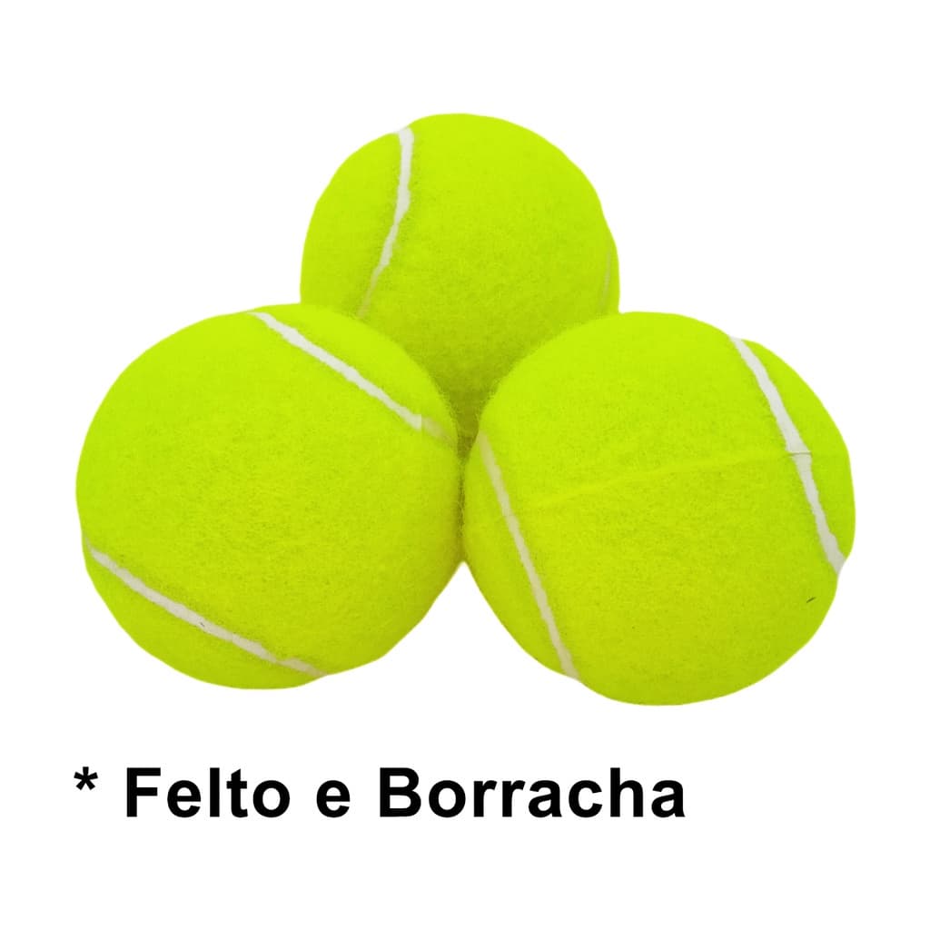 Bola De Tênis Kit Com 3 Unidades Feltro E Borracha Treinamento Esportivo Pet Cachorro Brinquedo