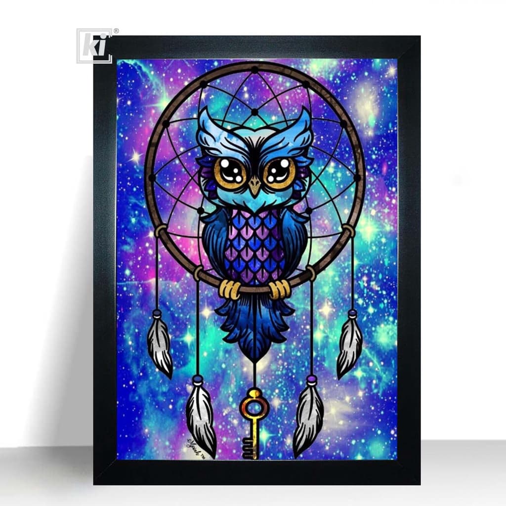 Quadro de Parede moldura Coruja A4 32cm