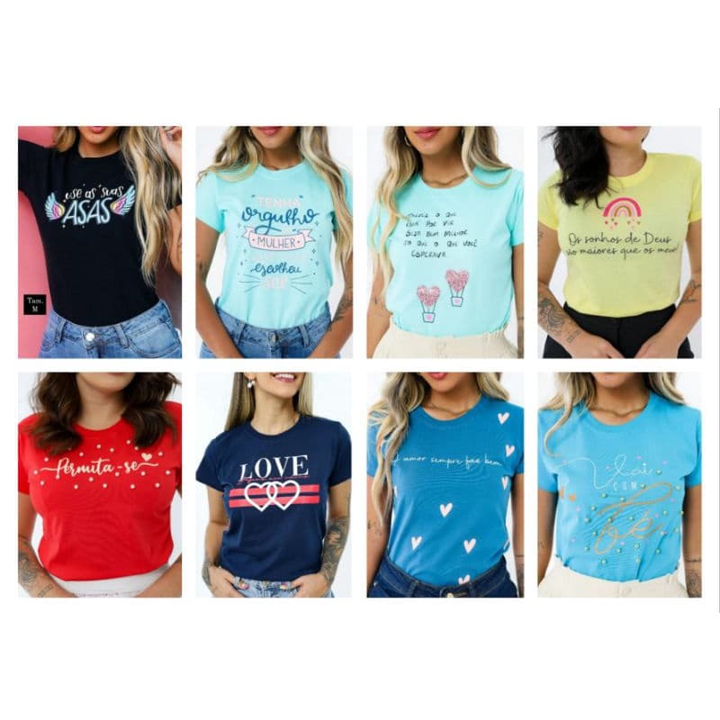 Camisetas T-shirt Feminina Estampas Variadas