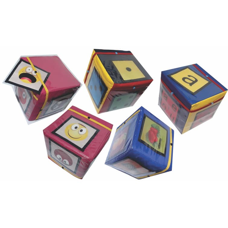 Dado Atividades, Cubo Educativos em corino e espuma, 23 x 23 x 23 Cm e jogos pedagogicos