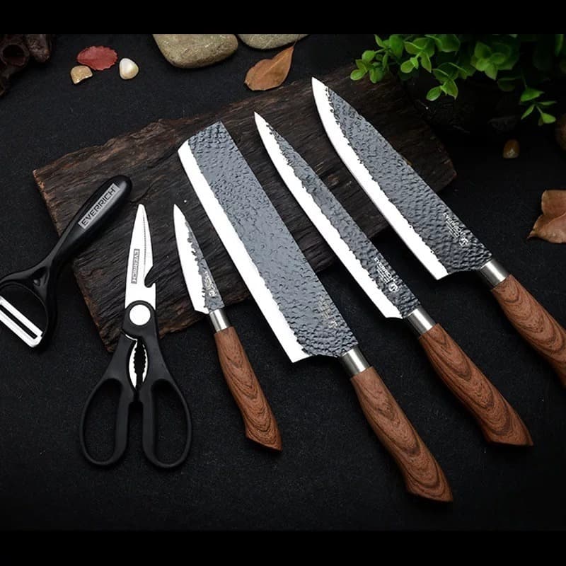 Conjunto De Faca Profissional Chef Japonesa Everrich 6 Pecas