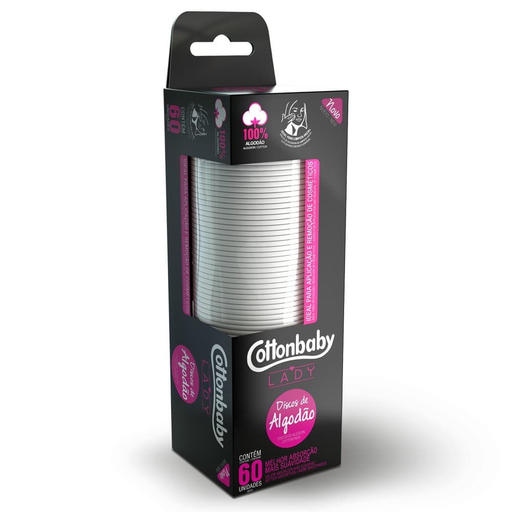 Discos De Algodão Cottonbaby 60 Unidades - Algodão Disco Skincare Skin Care Limpeza Facial