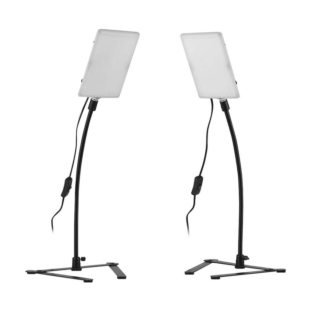 Kit 2 Iluminadores Led 20w + Tripé regulável 50cm, braço articulável