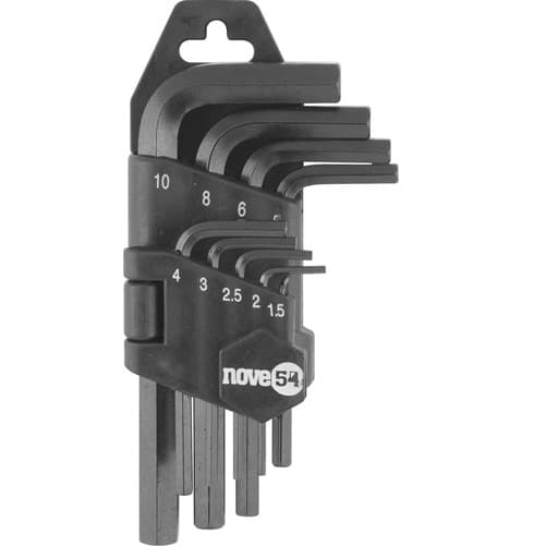 Jogo de Chave Allen em Aço Profissional Nove54 com 09 Peças 1,5 mm A 10 mm Acabamento Fosfatizado Envio Imediato