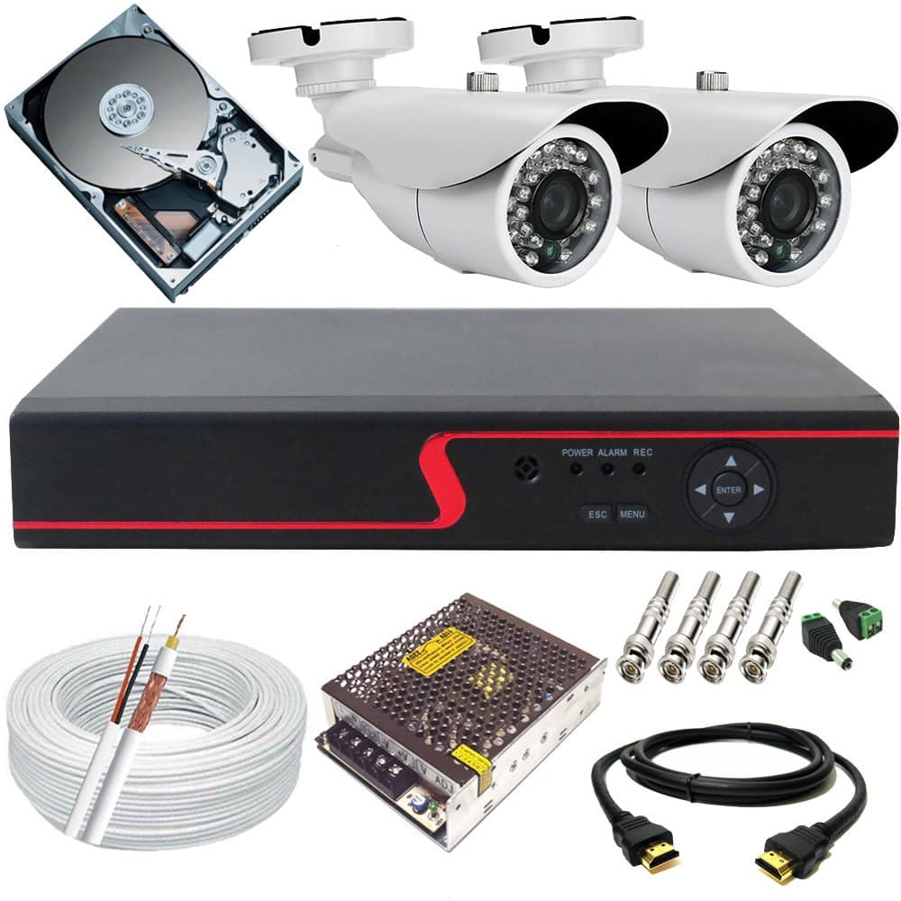 Sistema De Monitoramento Com 2 Câmeras Digitais Infravermelho 1.3 Megapixel + Dvr Multi Hd 4 Canais Acesso Remoto