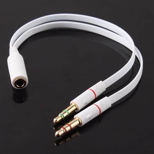 Cabo Adaptador Transformador Fone Ouvido de Celular No Pc ou Note P2 1 Fêmea X 2 Mach