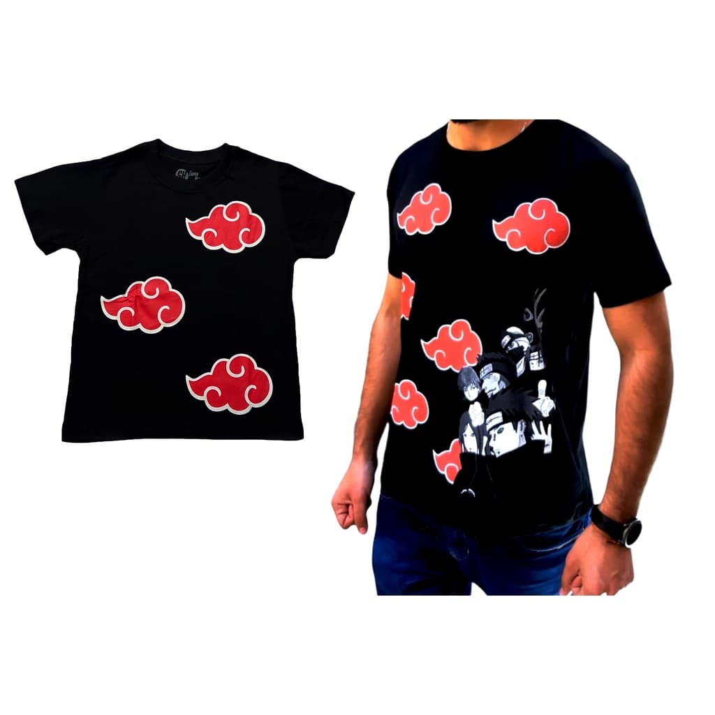 Camiseta Akatsuki ADULTO/JUVENIL Anime Naruto Camisa Unisex Shippuden BLUSA PERSONAGEM