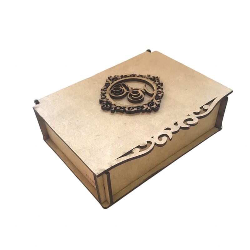 Kit 12 Caixas Convite Casamento Mdf Com Brasão 14x10x4 Cm