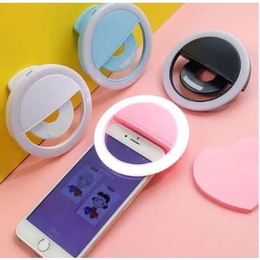 Mini Ring Light Luz Anel de Iluminação para Selfie Flash Fotos Celular Universal