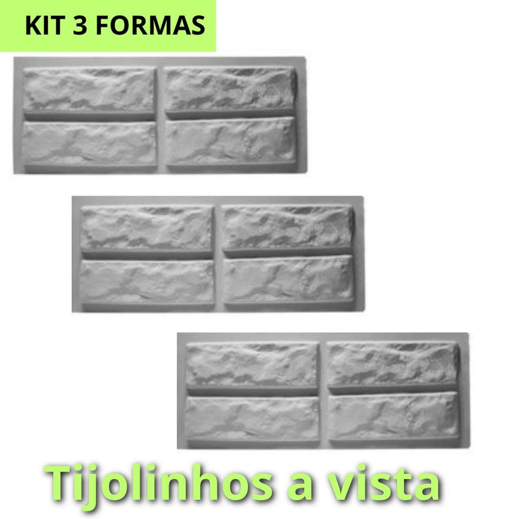 3 Formas Para Gesso 3d - Imitando Tijolinho Cimento E Gesso
