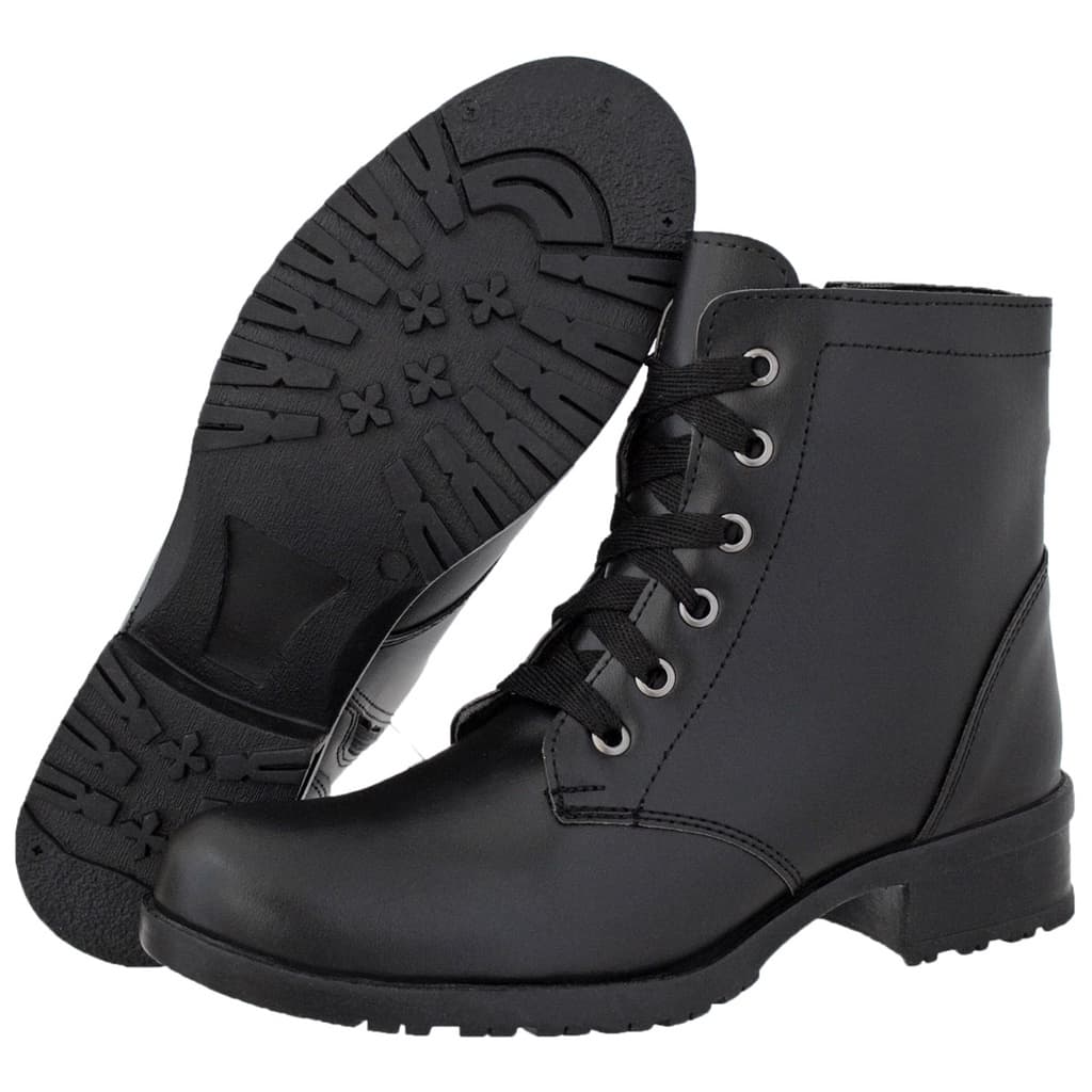 Bota Motociclista Feminina Cr Shoes Cano Baixo Com Ziper Oferta 1600