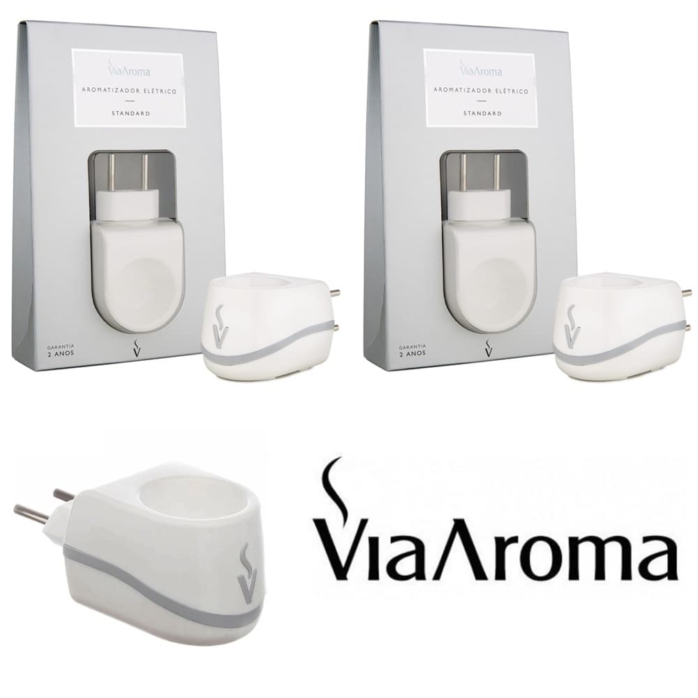 2 UND Aromatizador Difusor Eletrico Via Aroma Standard Aromaterapia - Bivolt - Branco