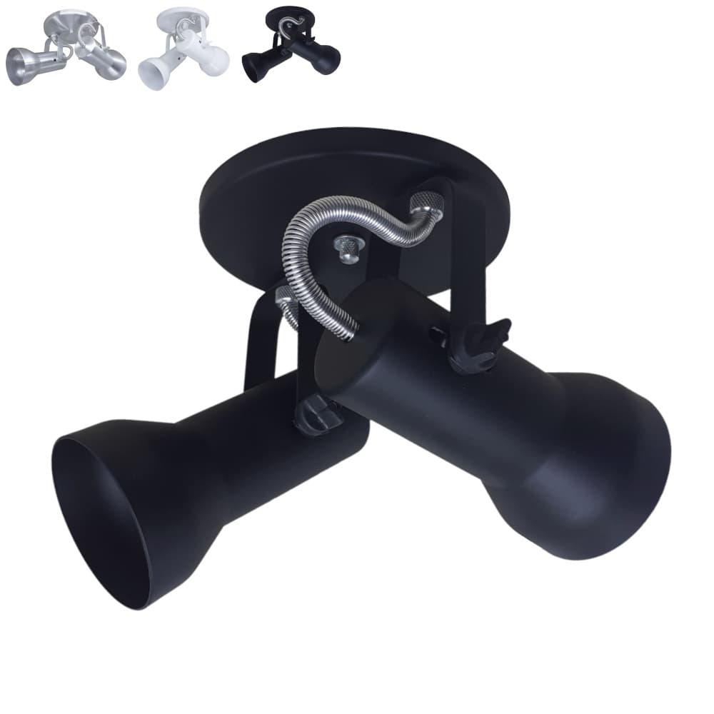 Ponto de Luz Luminaria Spot Duplo P/ 2 Lampadas Sobrepor Espelho Quarto PAR20 LED Bulbo E27 Bivolt