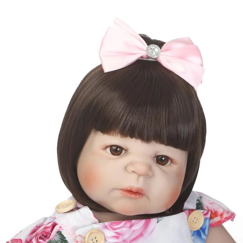 (só peruca sem boneca) Cor Marrom Em Linha Reta Peruca De Cabelo Para Bonecas Reborn De Alta Qualidade Sticked Venda Acessórios Da Boneca