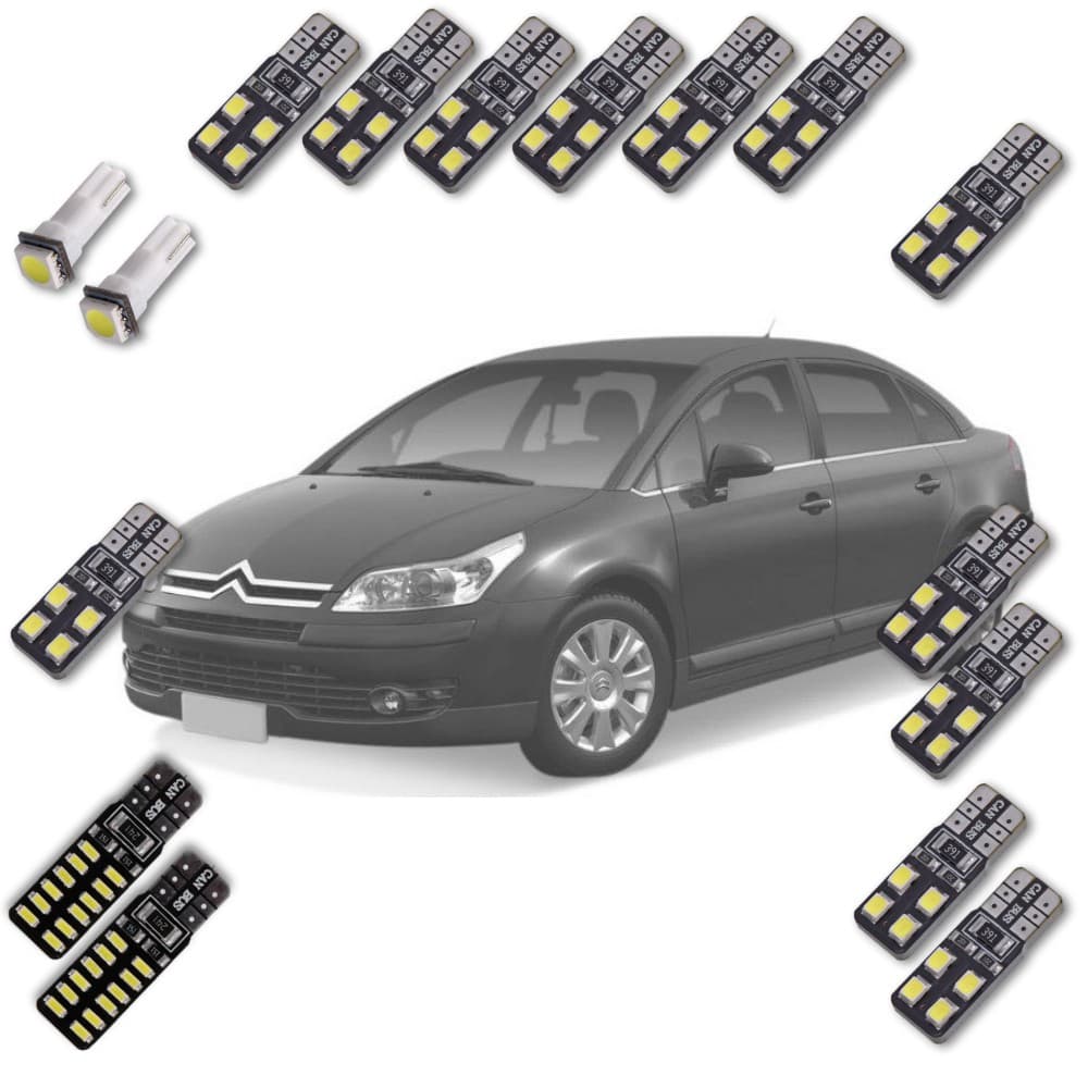Farol de Carro Lâmpadas Led Citroen C4 Pallas 2008 a 2013