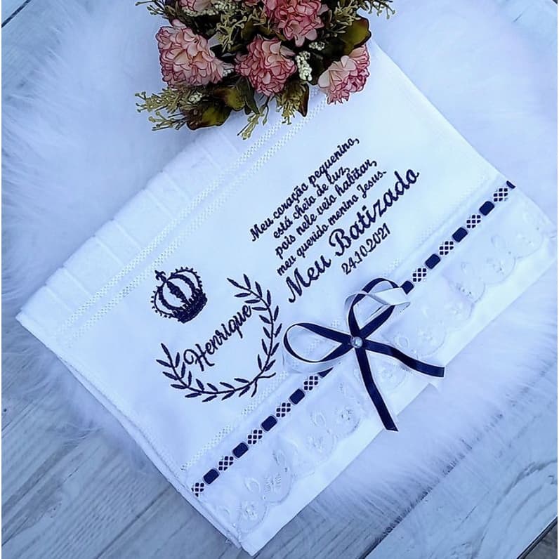 Toalha batizado, toalha batismo, toalha bordada, Toalha personalizada, toalha infantil.