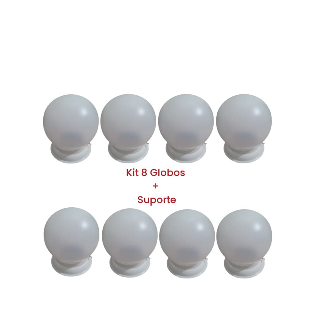 Globo Bolinha Boca 10 - Kit 8 Globos Com Plafonier