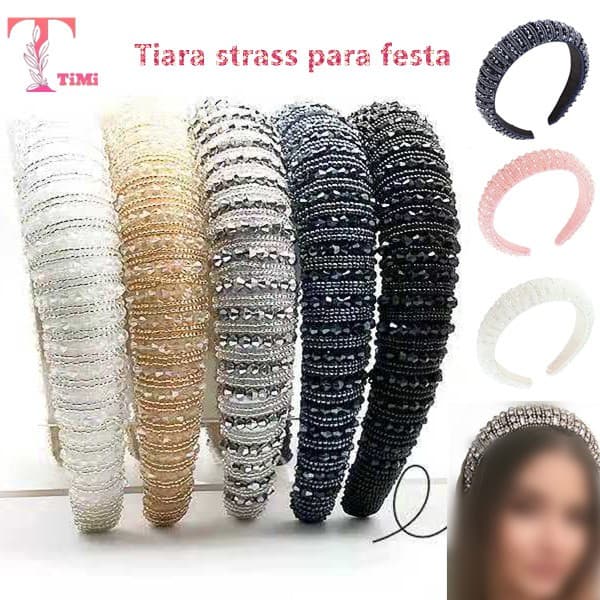 Tiara De Cristal Colorida Barroco Com Glitter Para Noivas / Casamentos/Festa Tiara Strass Da Moda BBB21