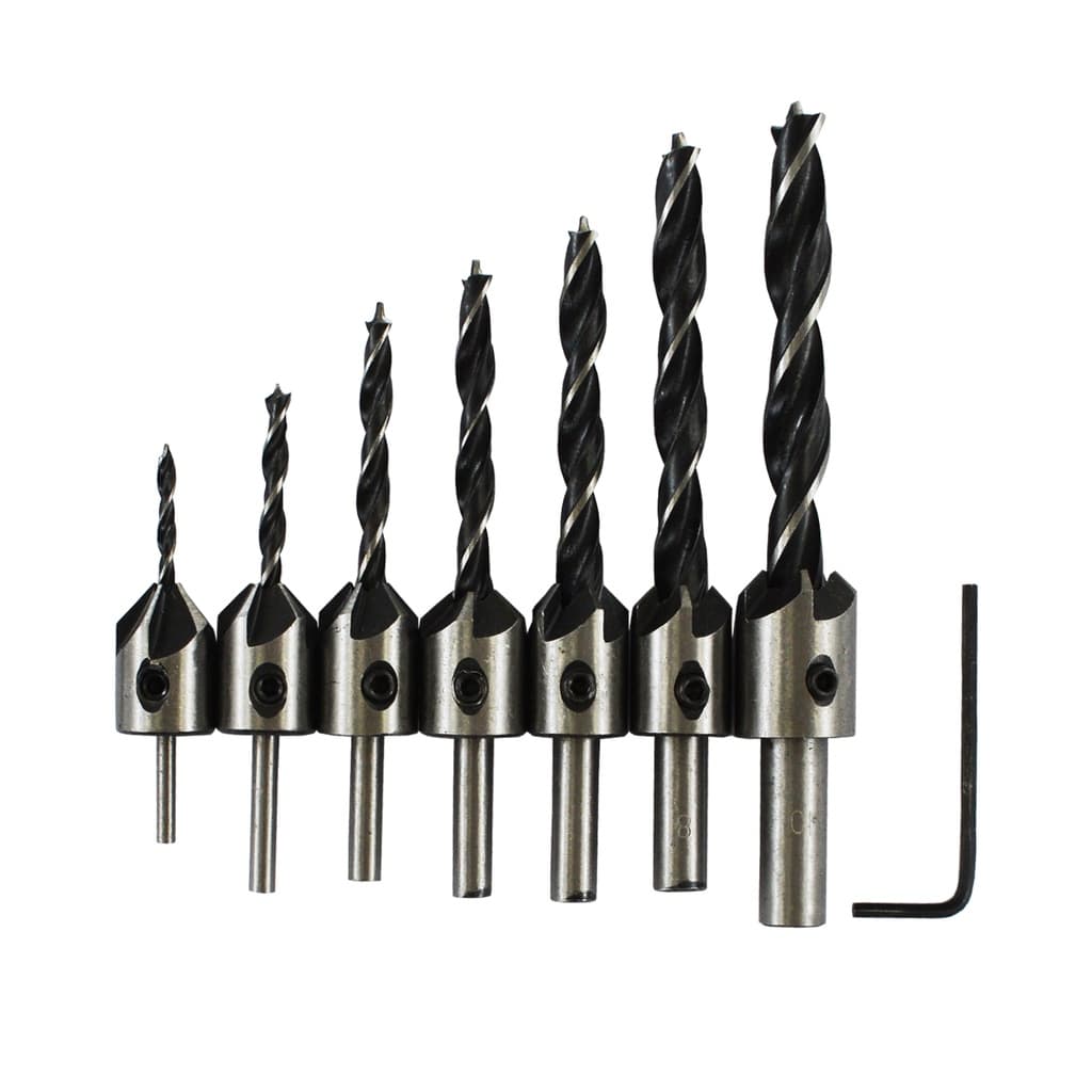 Kit 7 Brocas Escariadora Fresa Madeira Jogo Escariador Broca