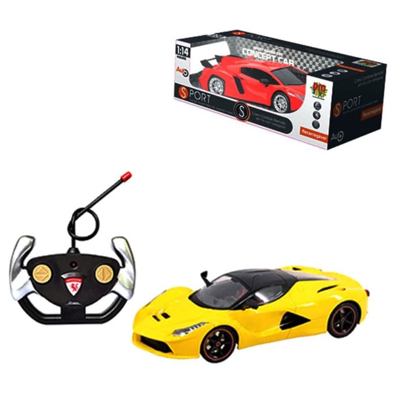 Carro Com Controle Remoto Sem Fio Recarregavel Com Luz Sport Colors