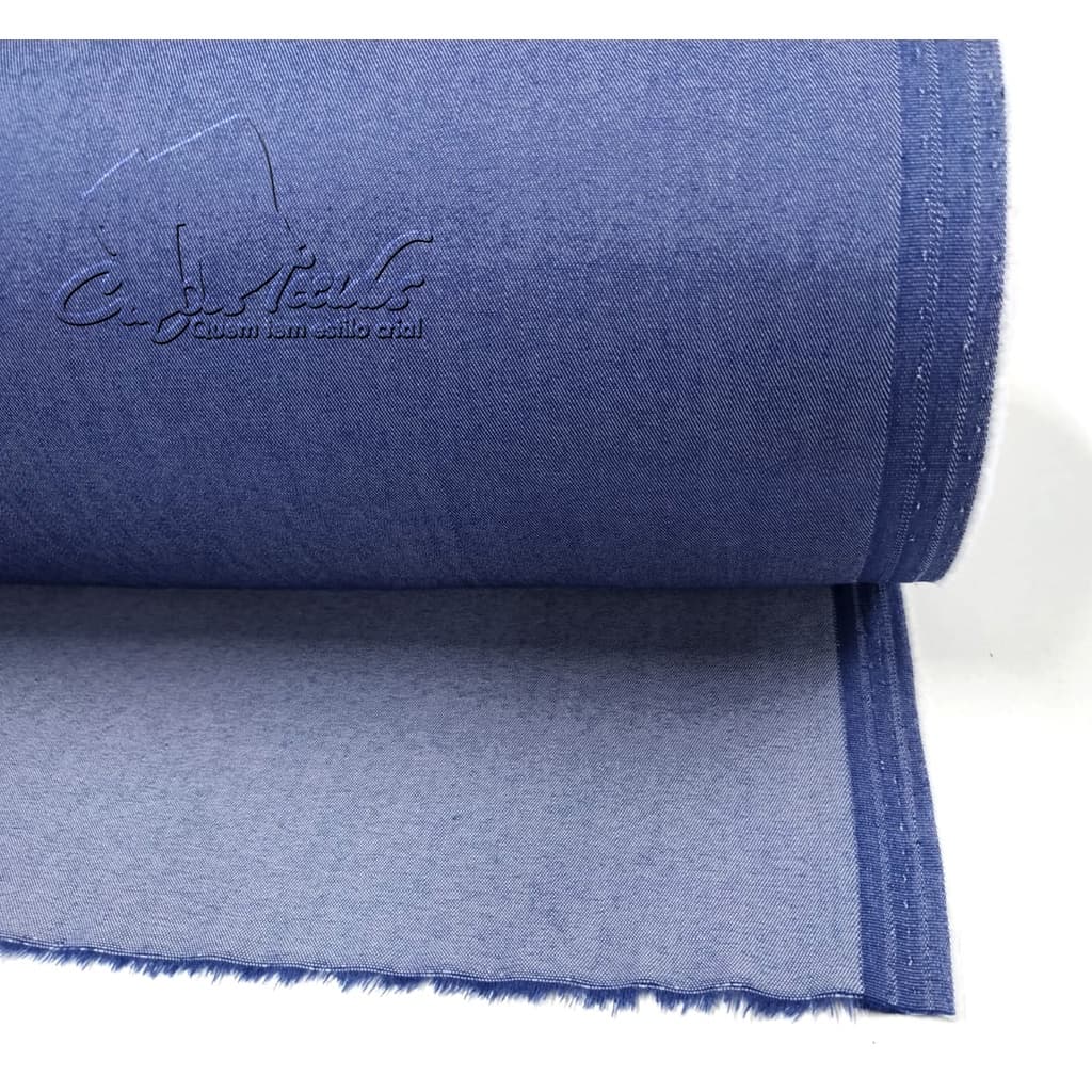 Tecido Chambre Jeans Chambray Fino Com Elastano Leve