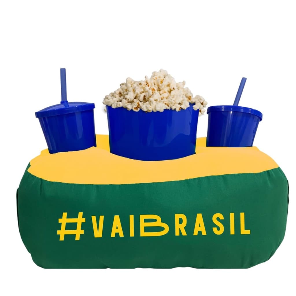 Almofada Porta Pipoca Verde e Amarela Vai Brasil