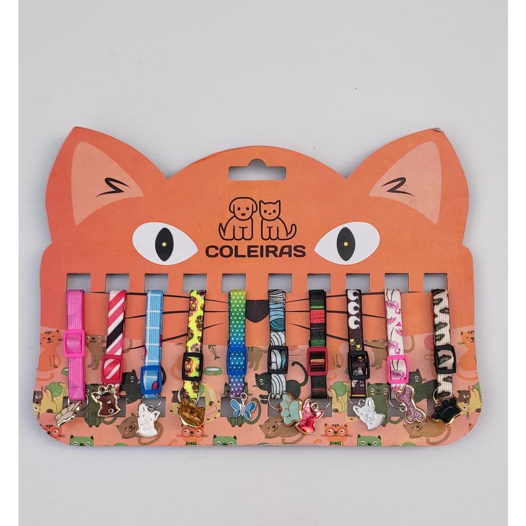 Cartela de coleiras para gatos