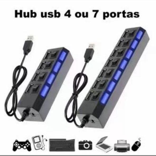 Hub Régua Usb 2.0 4 Ou 7 Portas Pc Hd Externo Pendrive Hot Sale
