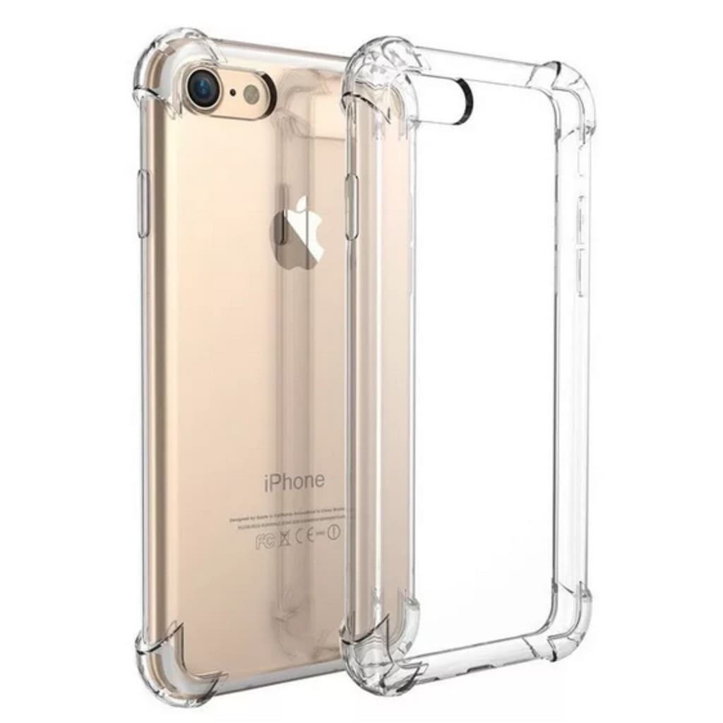2 Capas para Iphone 7 Plus / 8 Plus Tela 5.5 - Capinha Transparente Bordas Impacto Cantos Antishock