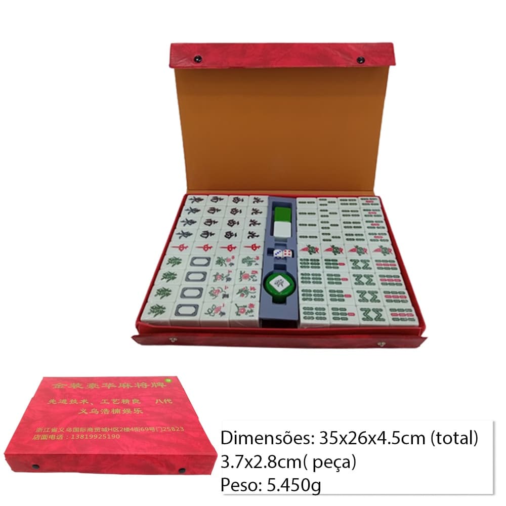 Jogo Mahjong Majong Mah-jongg Oriental Pronta Entrega 144 peças