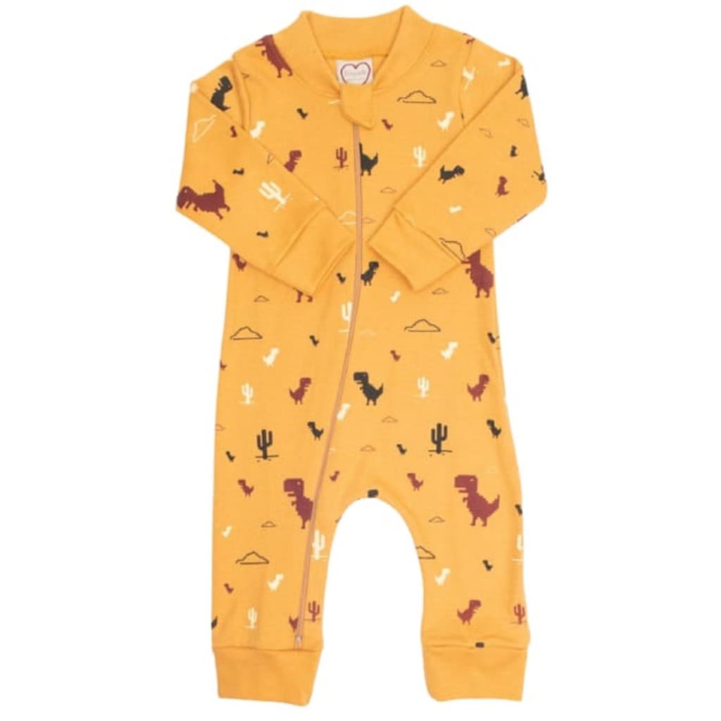 Macacão Bebê Manga Longa C/ Zíper Menino Dinossauro Roupa de Bebe Infantil Recém Nascido