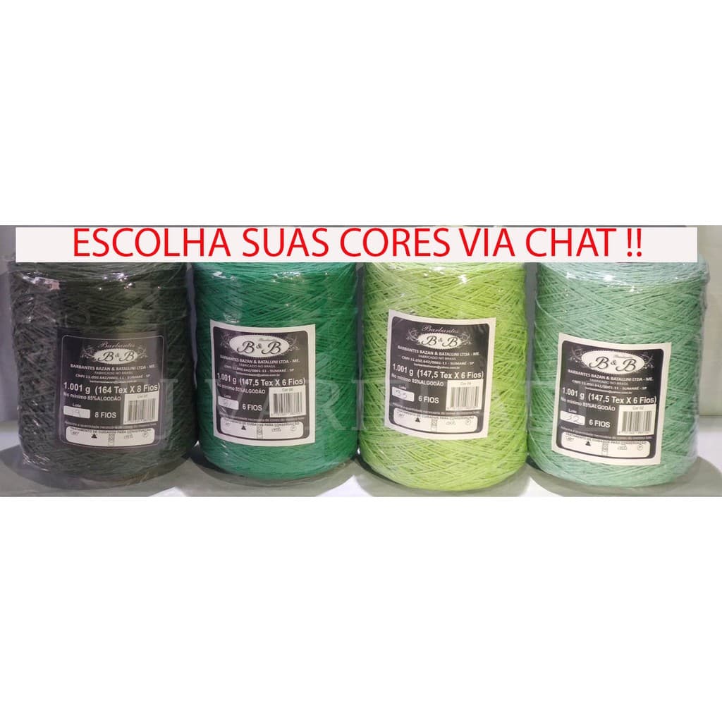 4 Unidades Barbantes B&B 6 ou 8 Fios 1KG (Escolha suas cores)