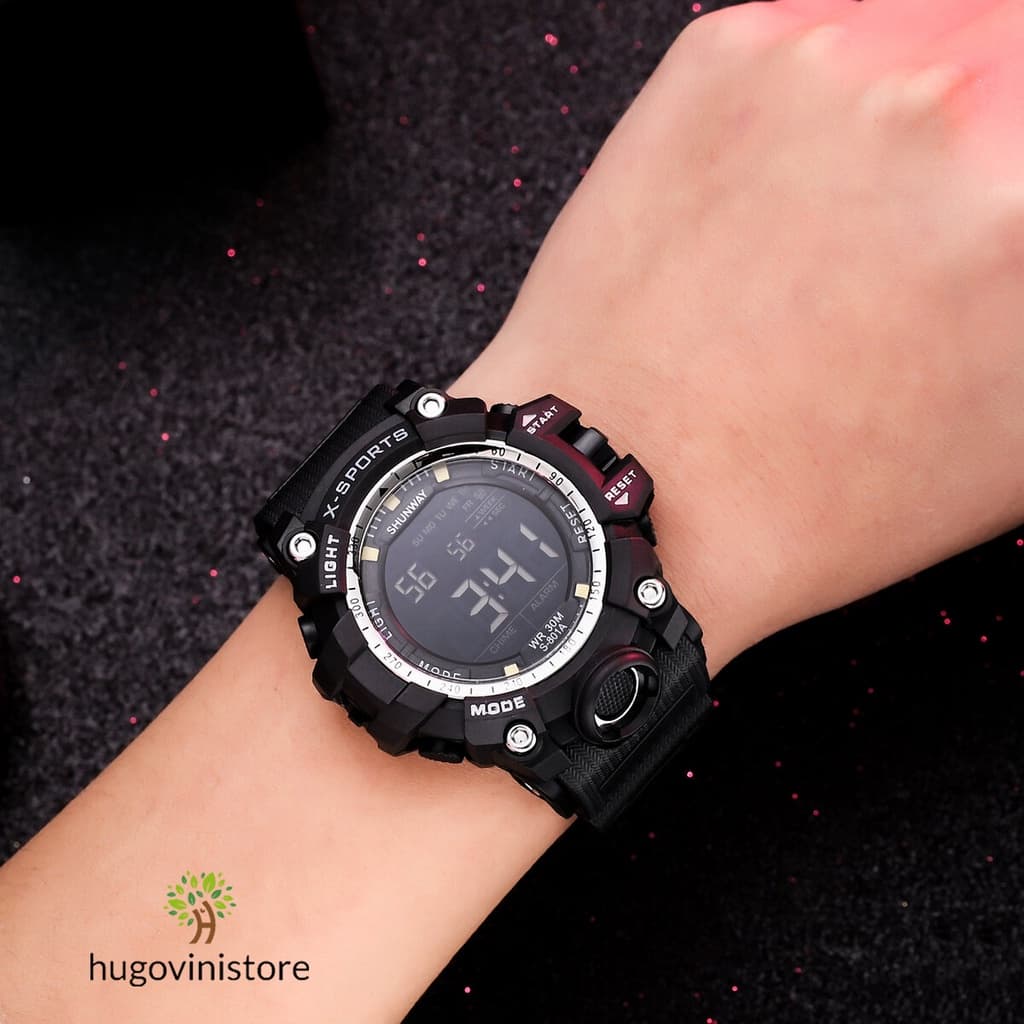 Relógios Relogio Masculinos Digital Led Esportivas Prova Da água de Silicone Cronômetro Originais 2021 S-801A