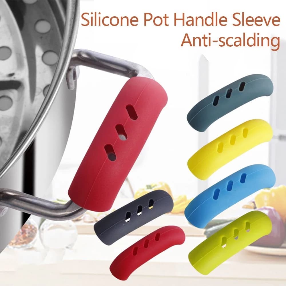 2 Peças Acessório De Cozinha/Panela De Silicone Isolada Com Cabo Orelhas Anti-Queimadura