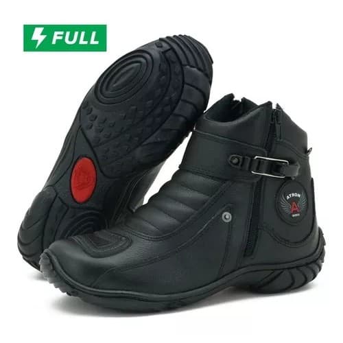 Bota Motociclista Moto Ziper Couro 271-pronta Entrega