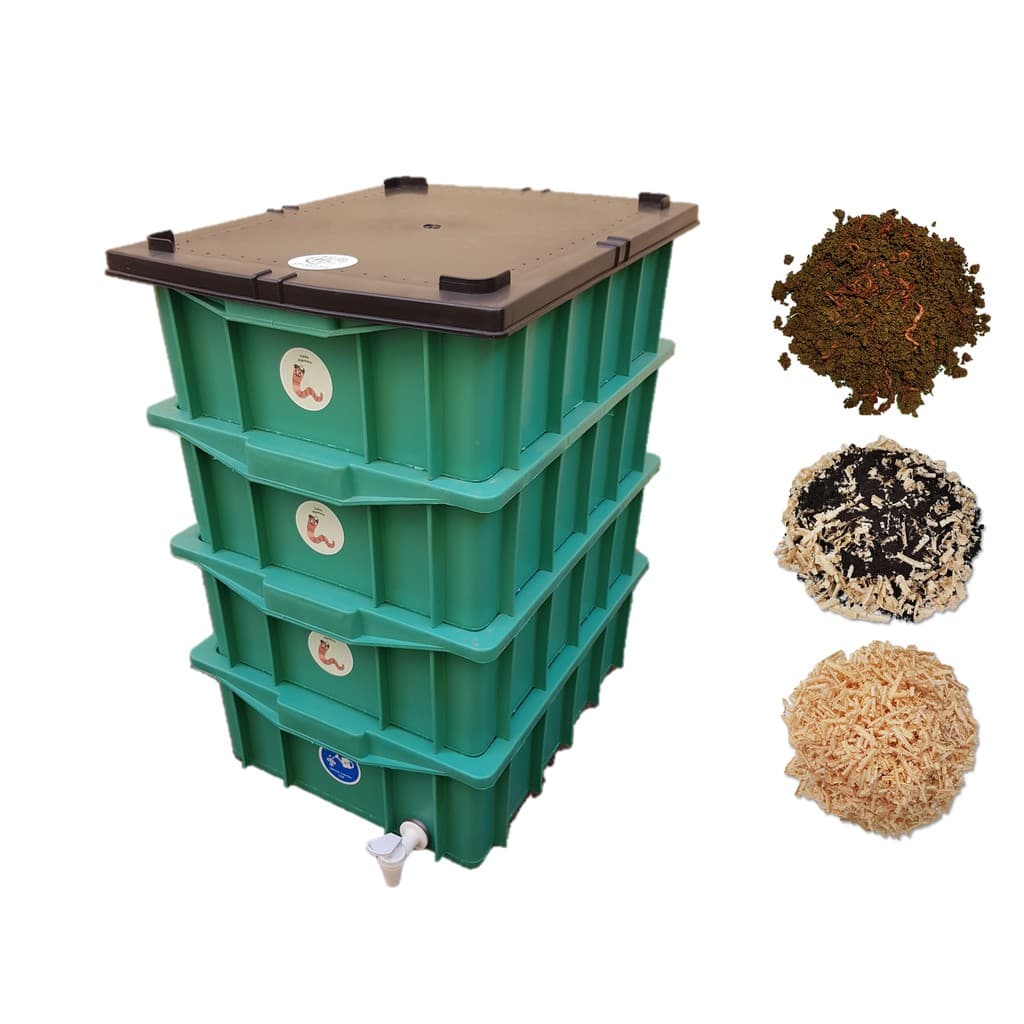 Kit Completo Composteira Doméstica P 15 Litros 3 digestoras Promoção Casa Minhocario
