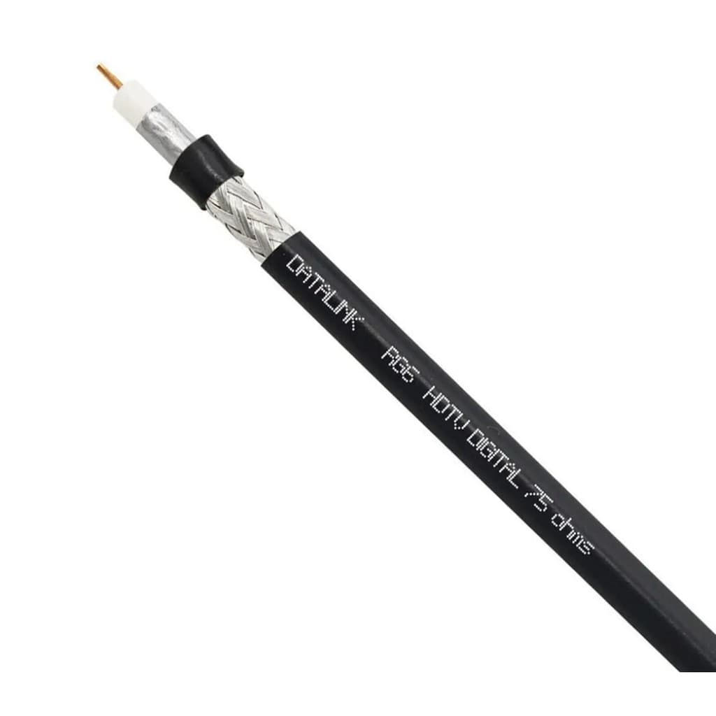 Cabo SDI RG6 coaxial especial vídeo 75 ohms 95% malha DATALINK metro