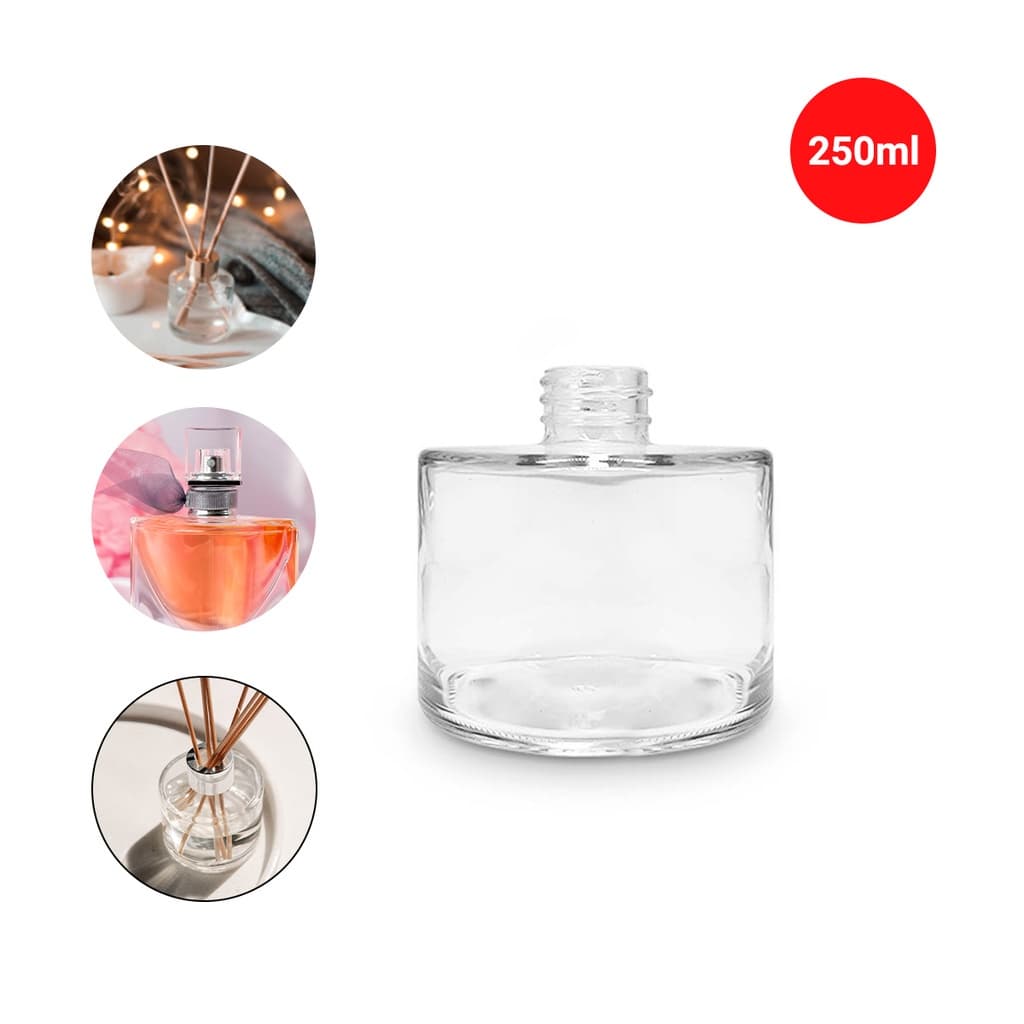 Porta Saboneteira Frasco De Vidro 250ml Redondo Saboneteira Perfume Difusor
