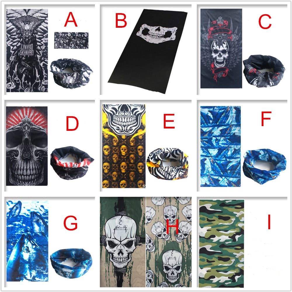 Máscara Ao Ar Livre Crânio Balaclava Motocicleta Bicicleta Facial Cachecol Pescoço Bandana À Prova De Vento