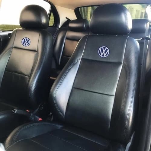 Capa Banco De Carro 100% Couro Vw Polo 2002 A 2022