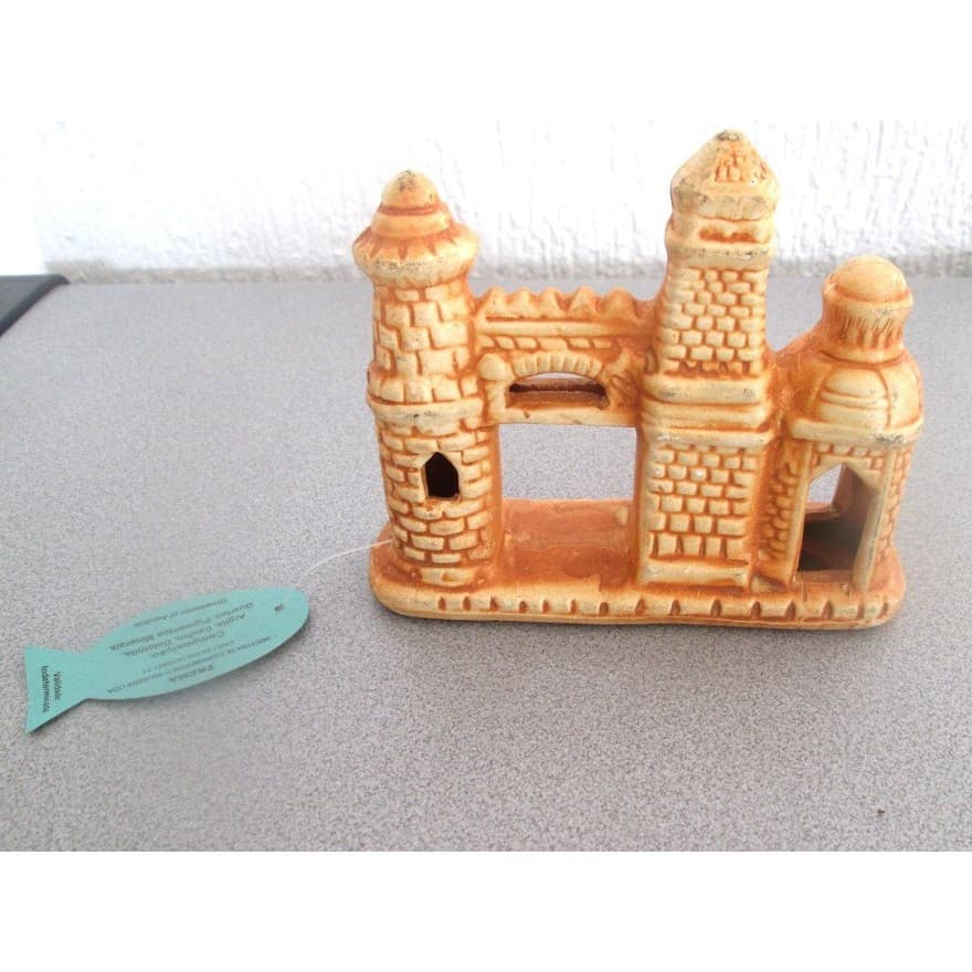 Enfeite De Aquário Castelo Torre Mar Ceramica