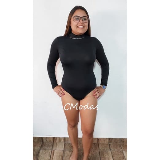 Body Manga Longa Gola Alta Feminino