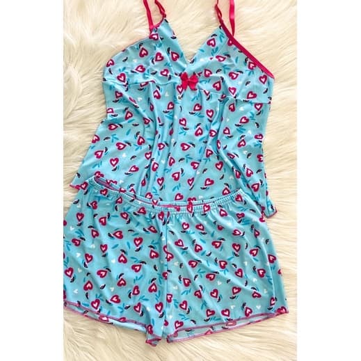 Pijama Femino Feminino | Baby Doll | Estampado - Roupa De Dormir Copnfortavel - Beibi Dou