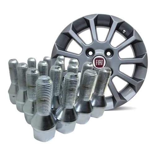 Kit 16 parafuso Cromado Roda Fiat Uno Strada Palio Punto