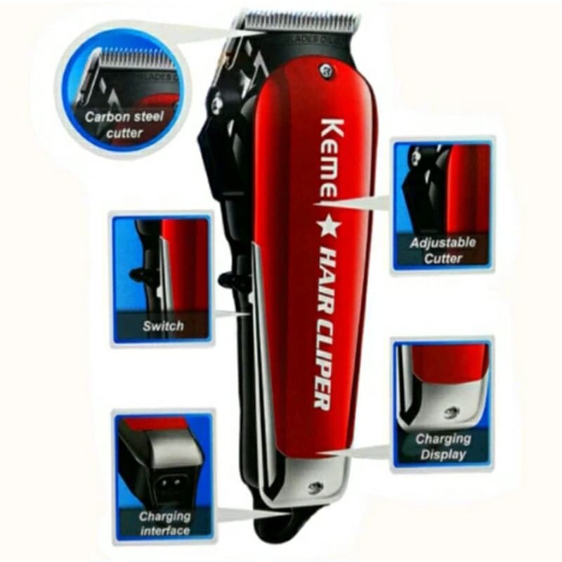 KEMEI KM-2609 sem fio, está incrível,  KM-2609 lhe proporciona a cor vermelho