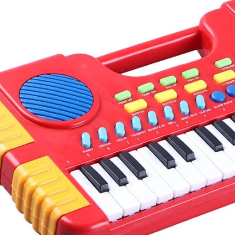 Teclado piano infantil 32 teclas com som e Eletrônico - Center (Vermelho)