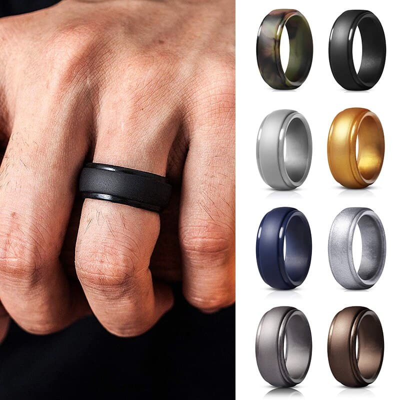 Men&Women Silicone Ring Hypoallergenic Wedding Active Yoga Ring