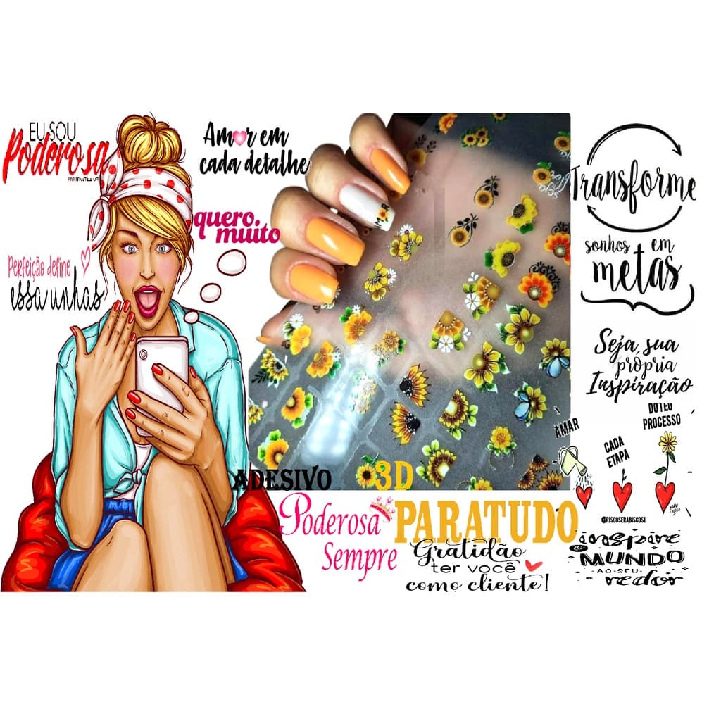 400 adesivos de unhas 3d Com pedrinhas Strass e Dome Lindas e Delicadas e Ja Prontas com Base e Gel / adesivo de unha /películas de unhas