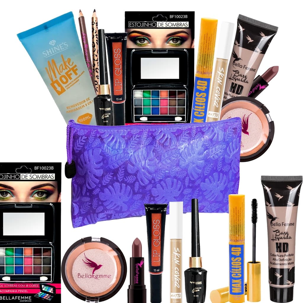 Combo Mix Maquiagens Pincéis Acessórios Necessaire Completa Cód CB66