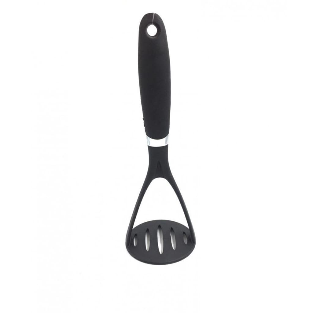 Amassador de batatas Silicone Nylon 28cm Cabo Emborrachado Cozinha Preto